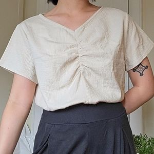 Oak + Fort textured cream shirt